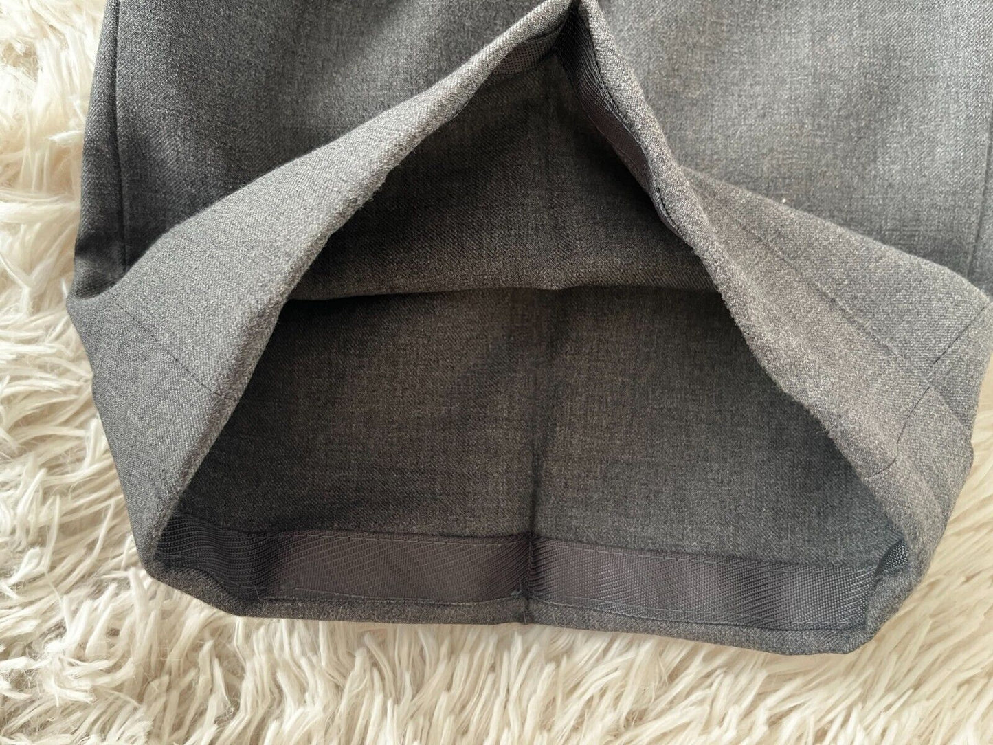 Brioni Dress Suit Pants Gray Trousers Delta Wool Men Size 57R Straight Leg Hem