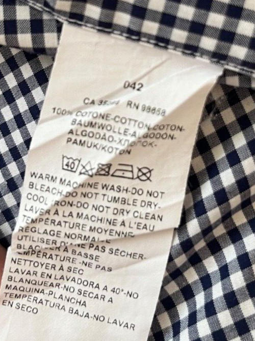 Paul Shark Yachting Button Up Shirt Checkered Cotton Men Size 42