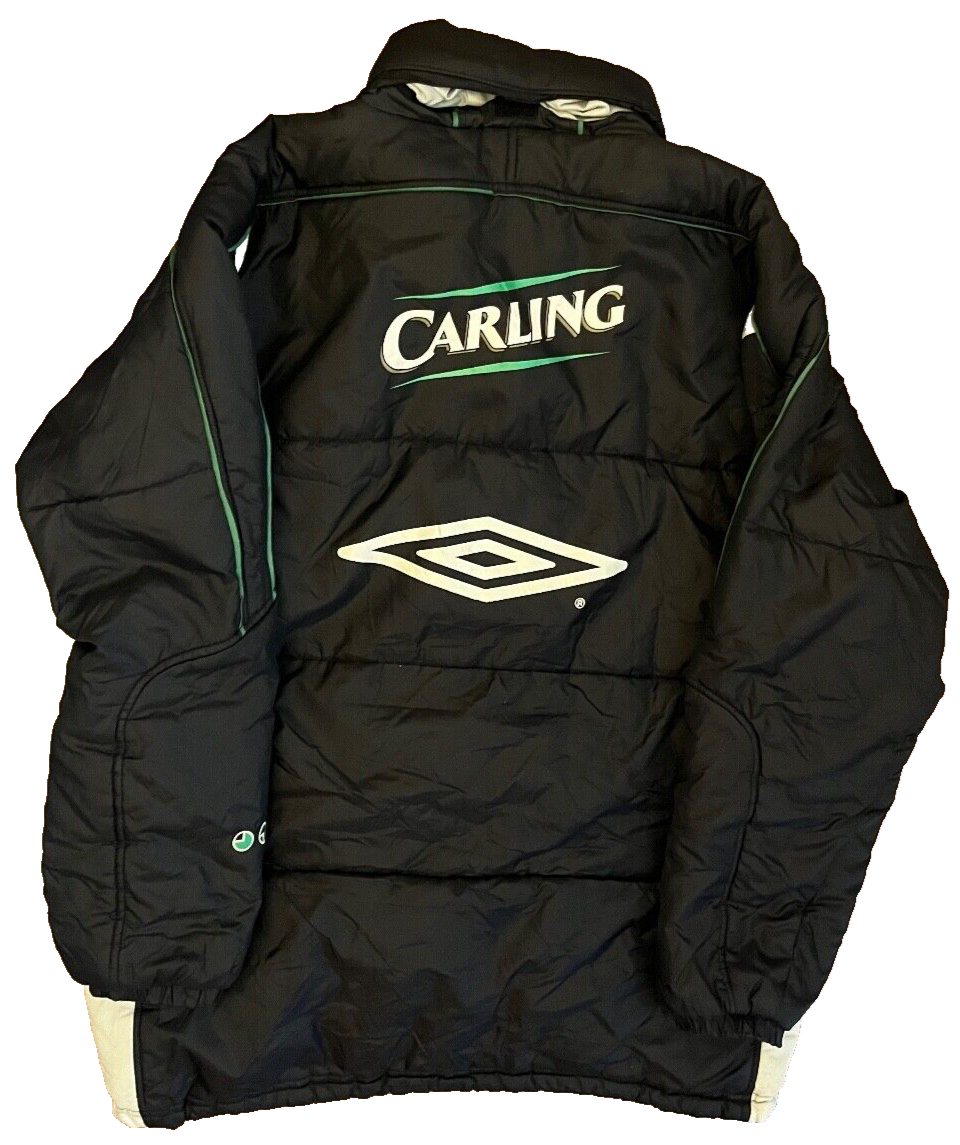 Vintage Glasgow Celtic Football Training Jacket Hooded Soccer Umbro Men Size L