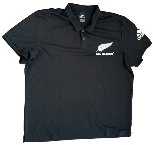 New Zealand Rugby All Blacks Jersey Training Polo Shirt Adidas Size Men 2XL