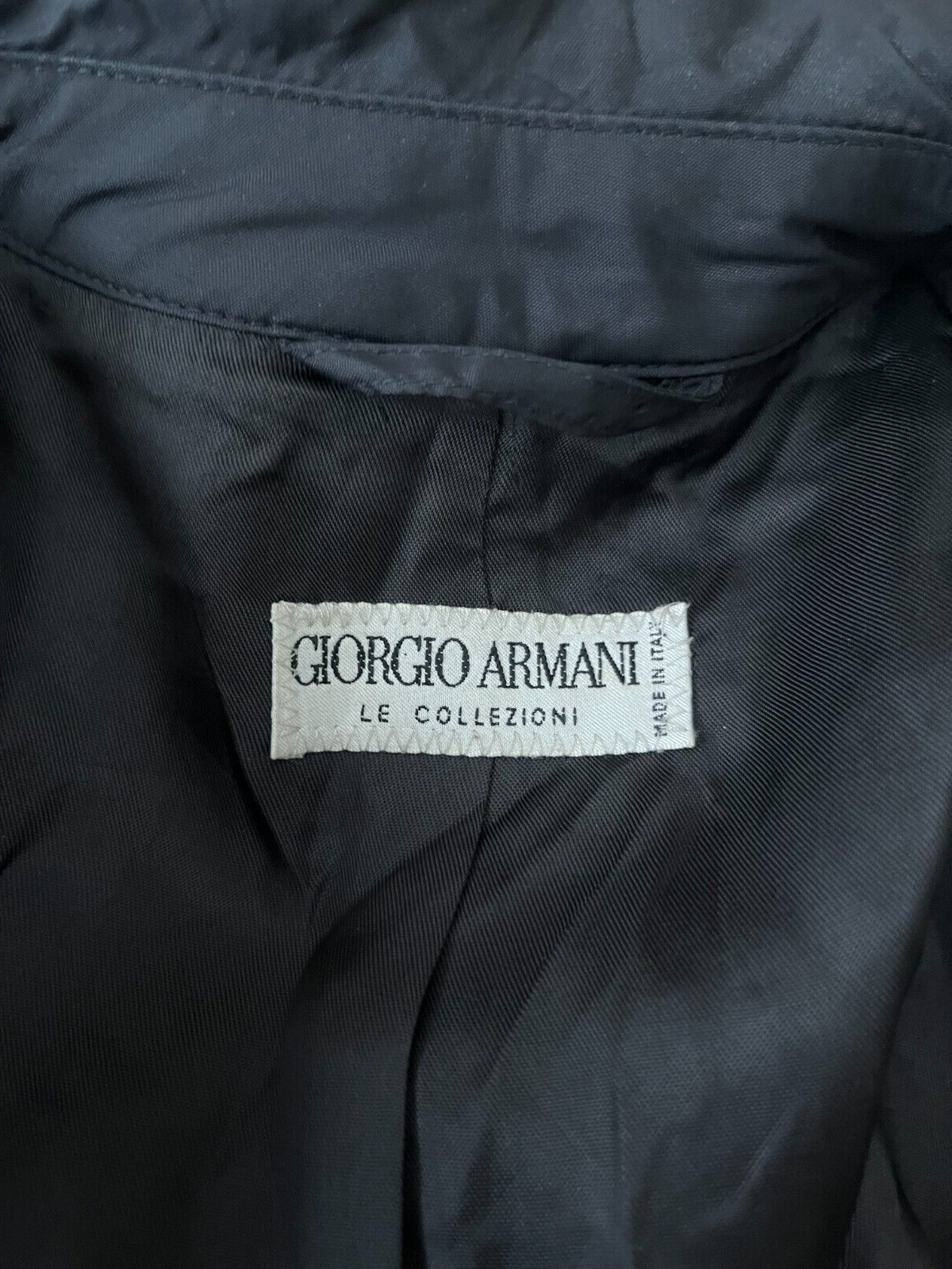 Giorgio Armani Le Collezioni Jacket Black Windbreaker Men Size 48 Made in Italy