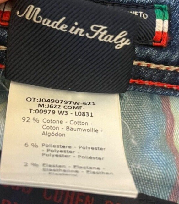 Jacob Cohen Tailored Jeans 622 Size Men 34 Blue Denim Straight Made in Italy