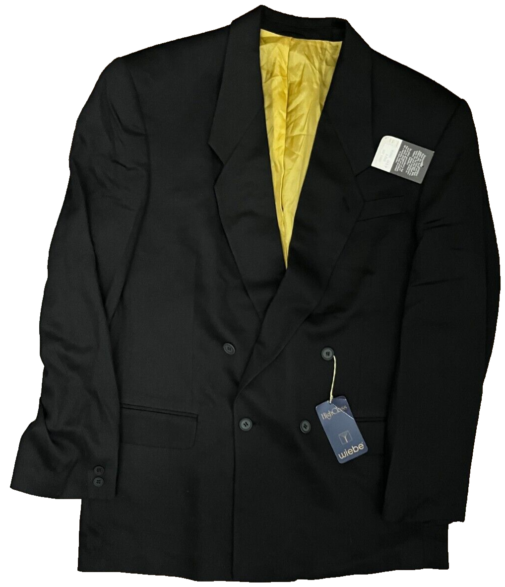 BNWT Berto Lucci Milano Black Suit Jacket Blazer Polyester Size 42