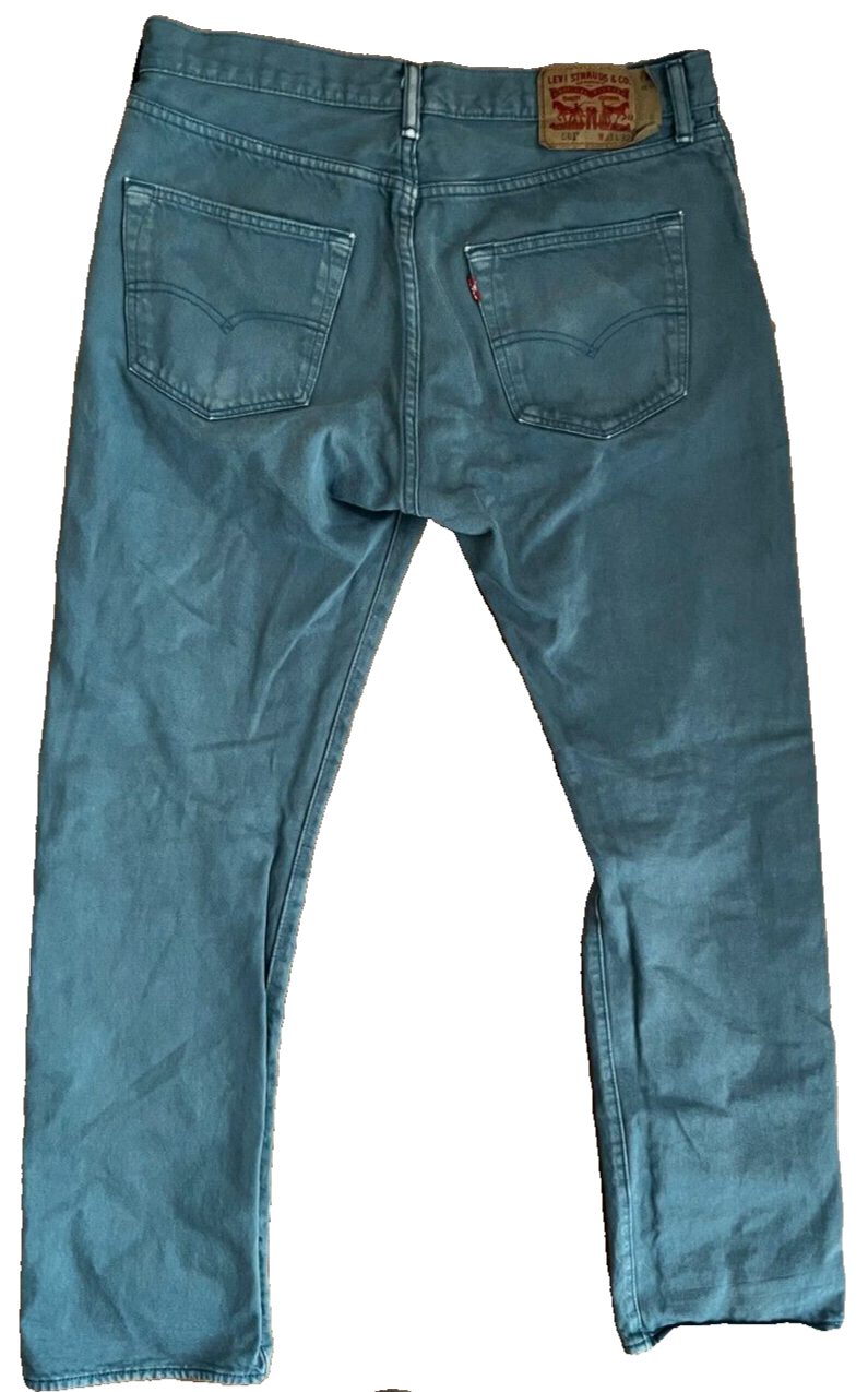 Levis 501 Light Blue Jeans Mens 33x32 Regular Fit Straight Leg Denim Red Tab
