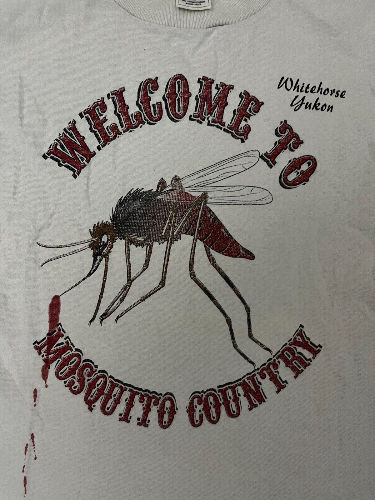 Vintage Whitehorse Yukon Welcome To Mosquito Country Shirt Camiseta Size L