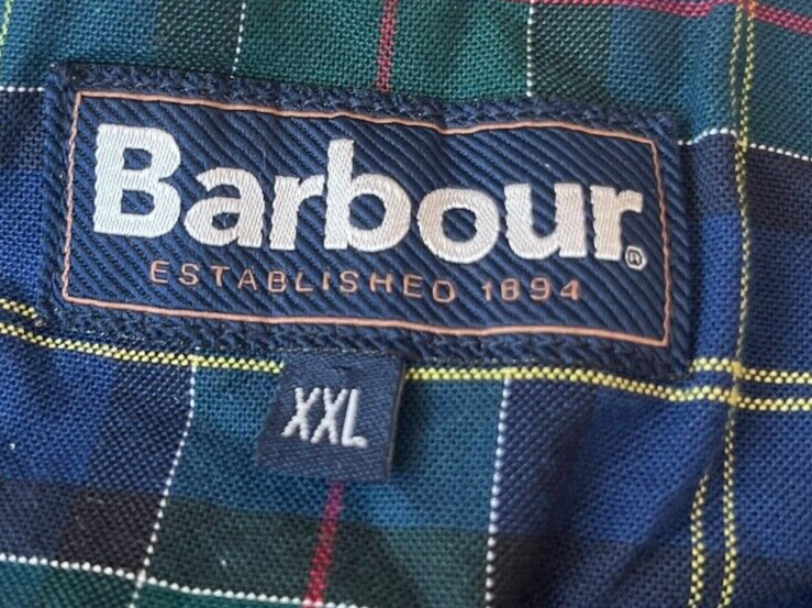 Barbour Polo Shirt Long Sleeve Cotton Blue Size Men XXL