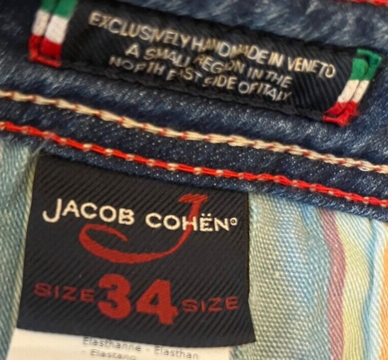 Jacob Cohen Tailored Jeans 622 Size Men 34 Blue Denim Straight Made in Italy