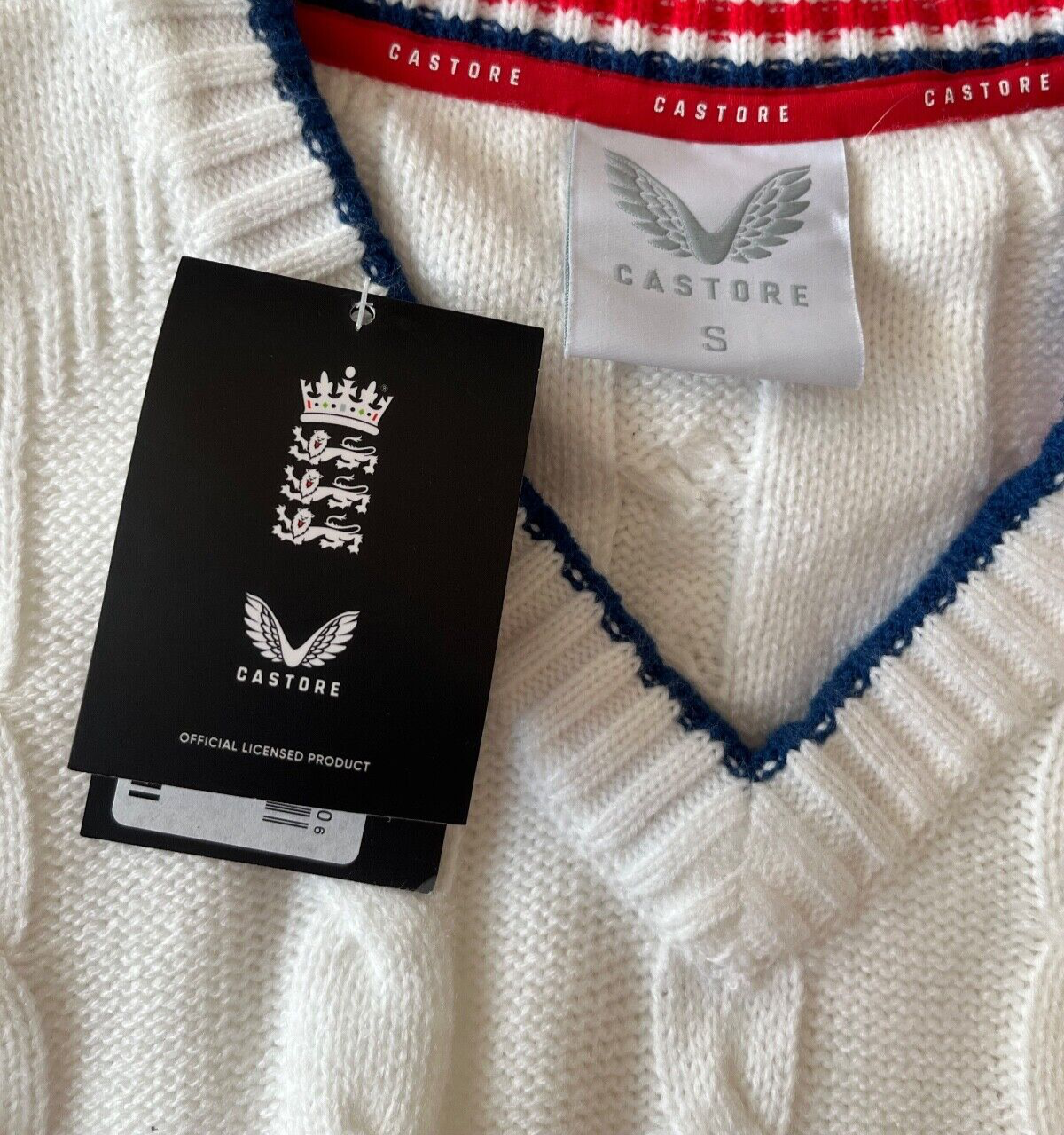 BNWT England Cricket Sweater Knitted Vest Training Castore Pullover Size Men S