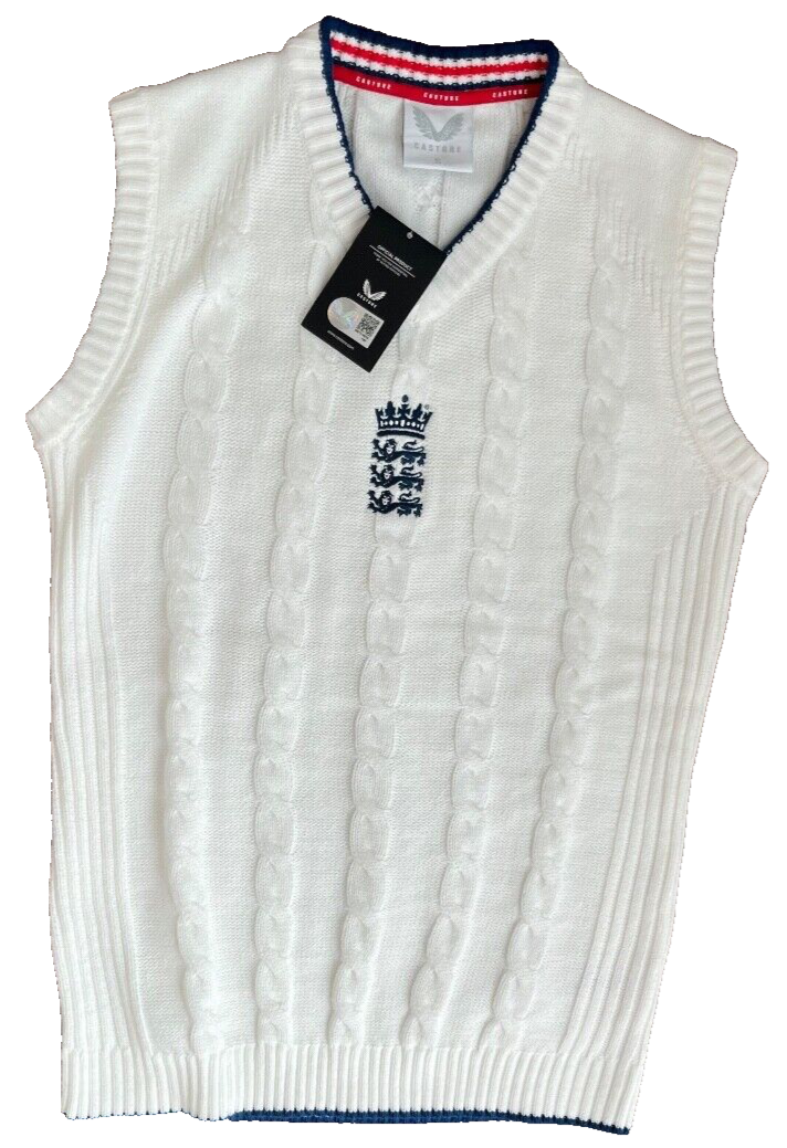 BNWT England Cricket Sweater Knitted Vest Training Castore Pullover Size Men S