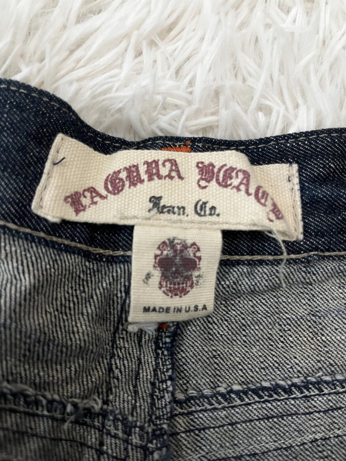 Laguna Beach Dark Blue Jeans Womens Size 40 Swarowski Skulls