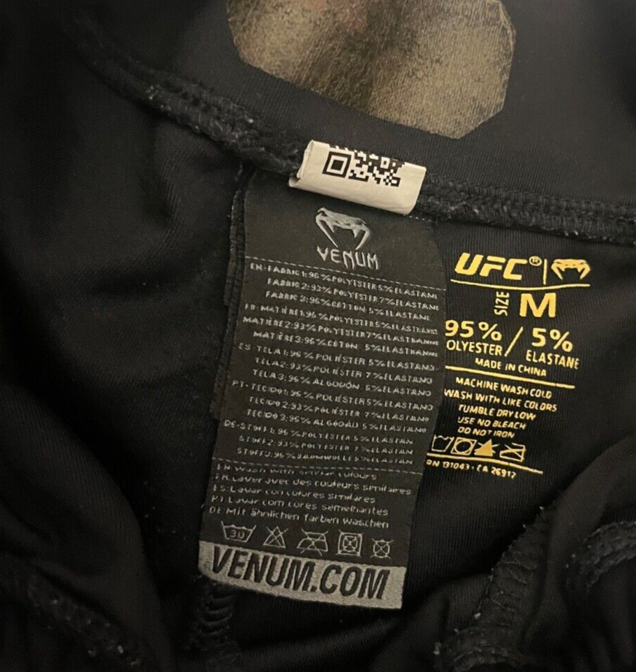 UFC Venum Pants MMA Trousers Drawstring Sweatpants Black Ankle Zip Men Size M