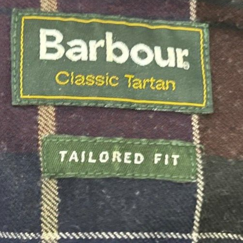 Barbour Tailored Fit Button Up Shirt Cotton Classic Tartan Men Size M