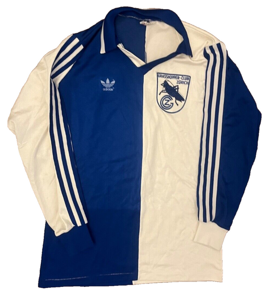 Vintage Grasshopper Zurich Jersey 1980s Home Shirt Adidas Football Size Men M