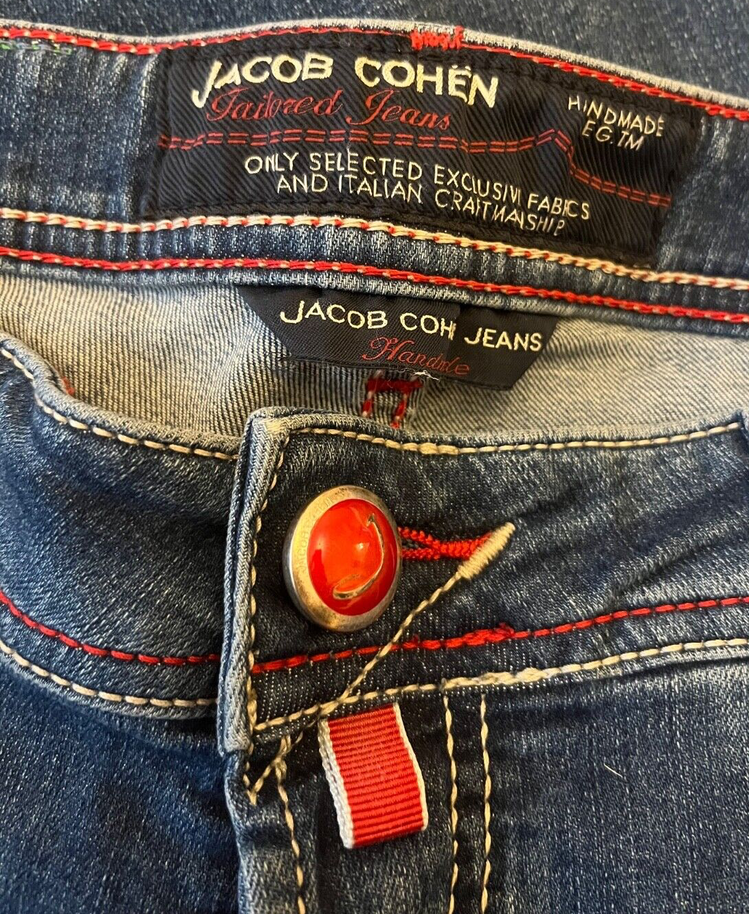 Jacob Cohen Tailored Jeans 622 Size Men 34 Blue Denim Straight Made in Italy
