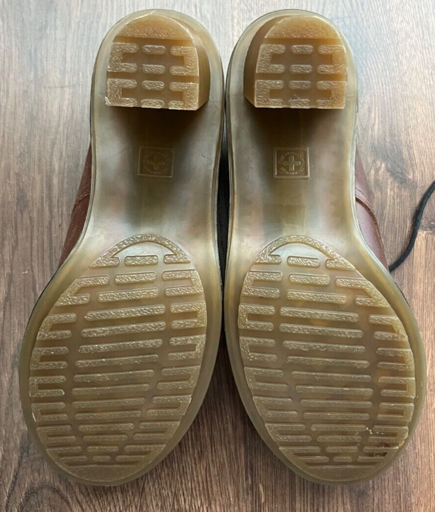 Dr Martens Jinelle Brown Leather Chunky Heel Platform Shoes Women Size 41
