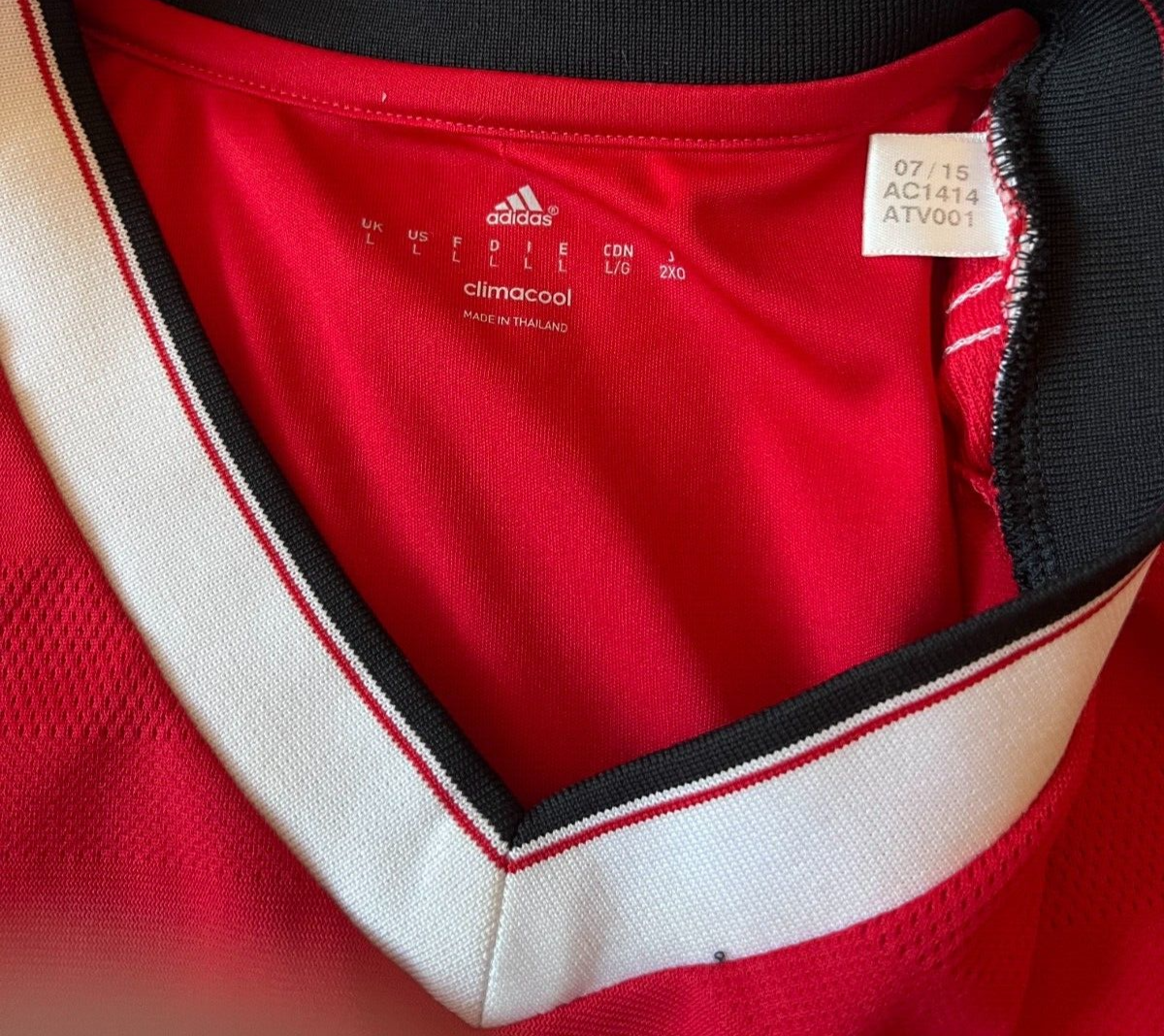 Manchester United Jersey 2015 2016 Home Shirt Football Adidas Size Men L