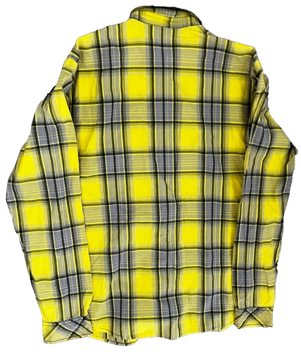 Carhartt Button Up Shirt Flannel Cotton Yellow Men Size M