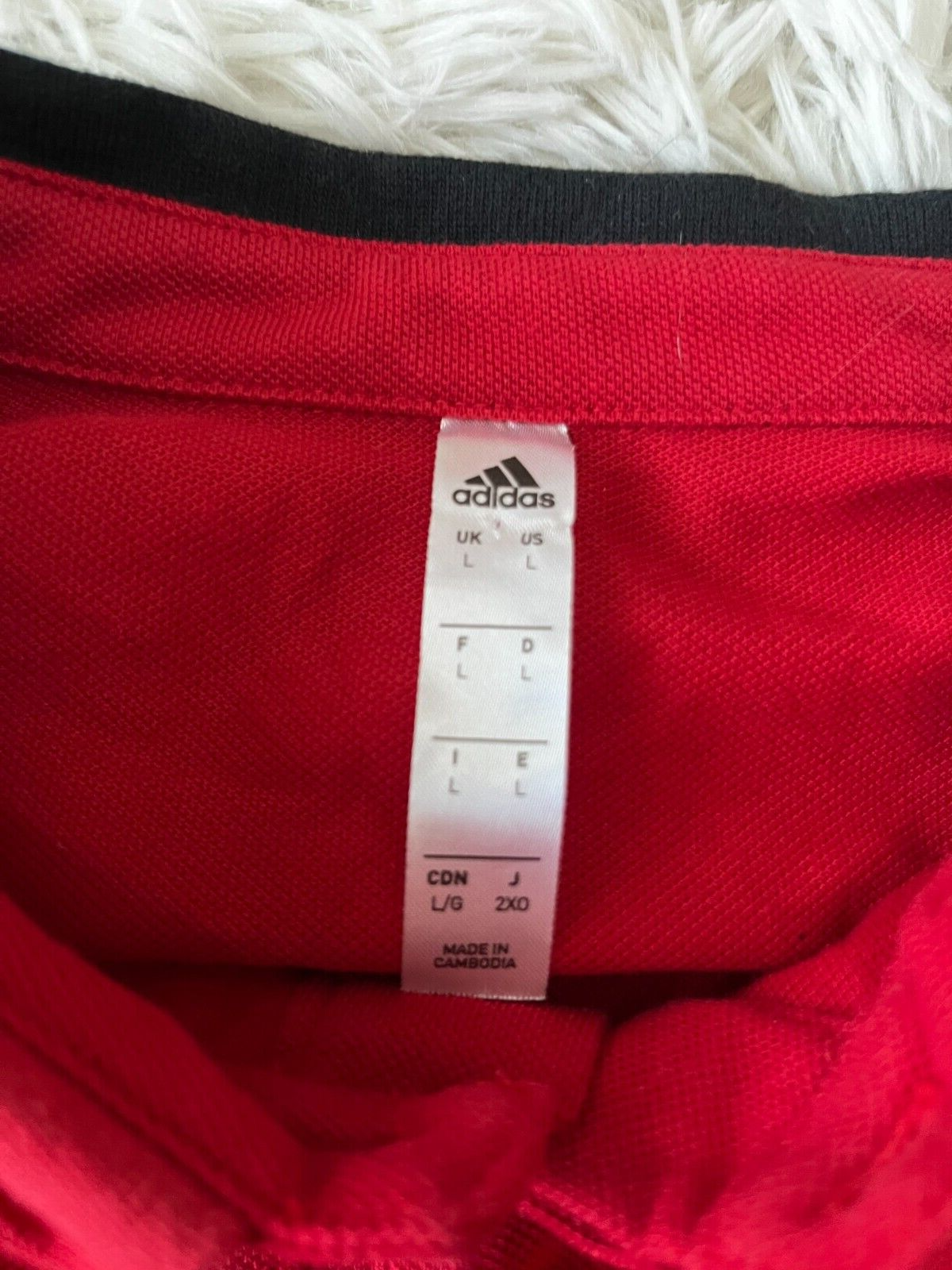 Manchester United Training Polo Shirt Jersey Adidas Camiseta Trikot Mailot L