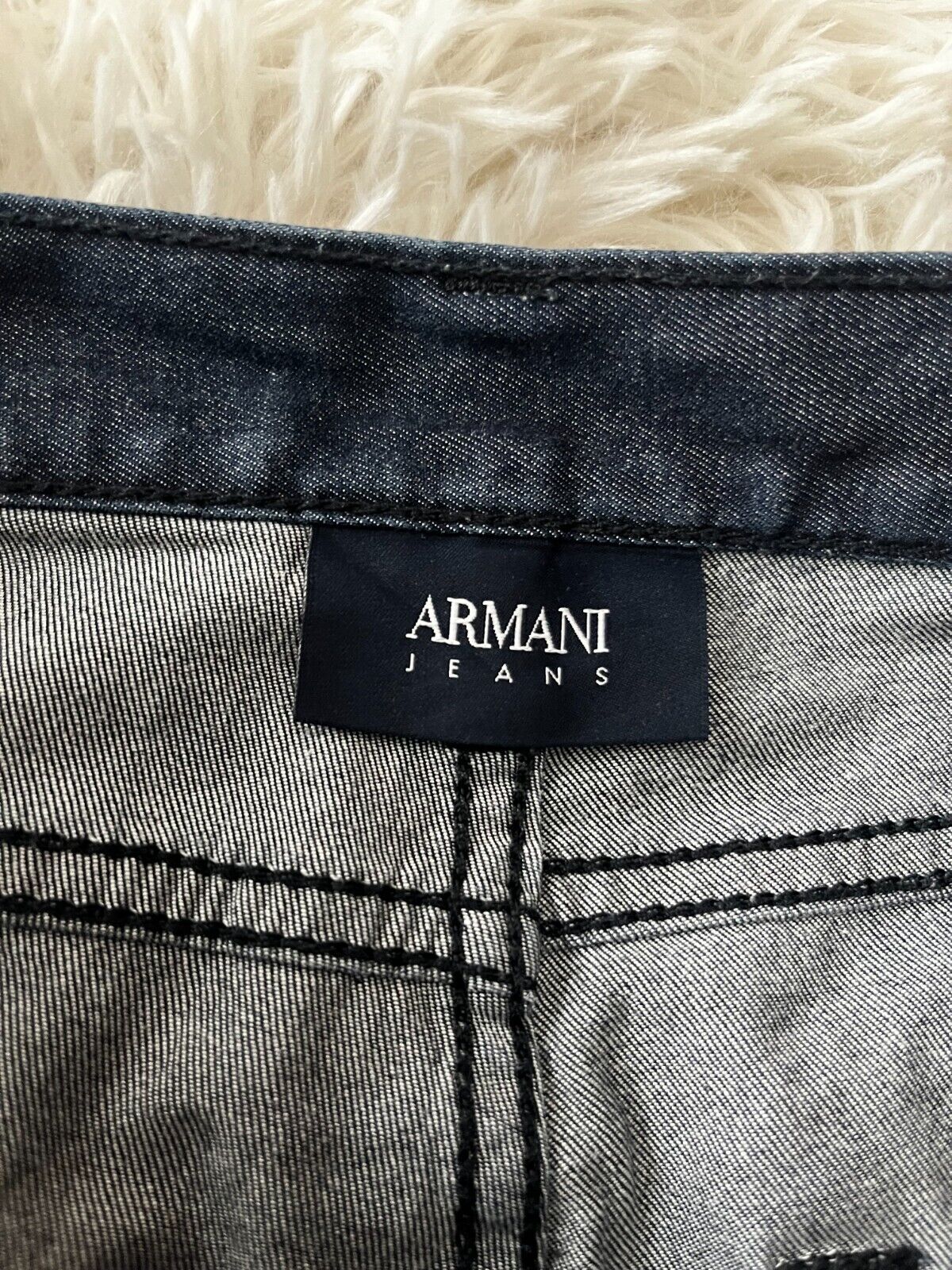 Armani Black Wash Jeans Mens Regular Fit Straight Denim Pants CHECK MEASURMENTS