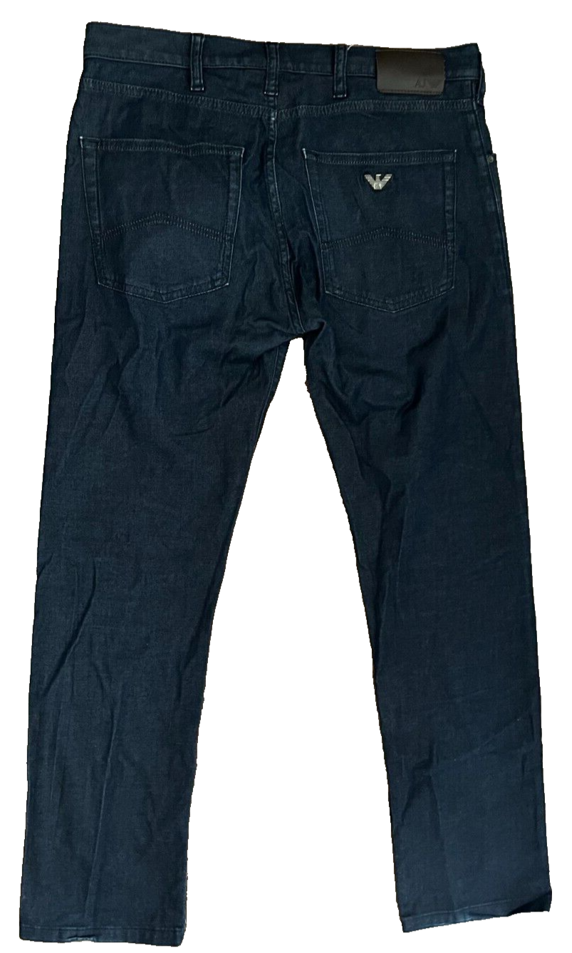 Armani Black Wash Jeans Mens Regular Fit Straight Denim Pants CHECK MEASURMENTS