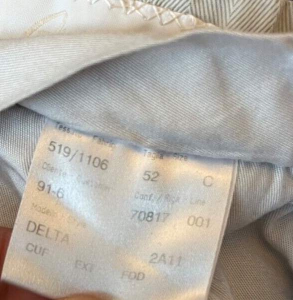 Brioni Dress Pants Suit Trousers Delta Wool Men Size 52 Made in Italy