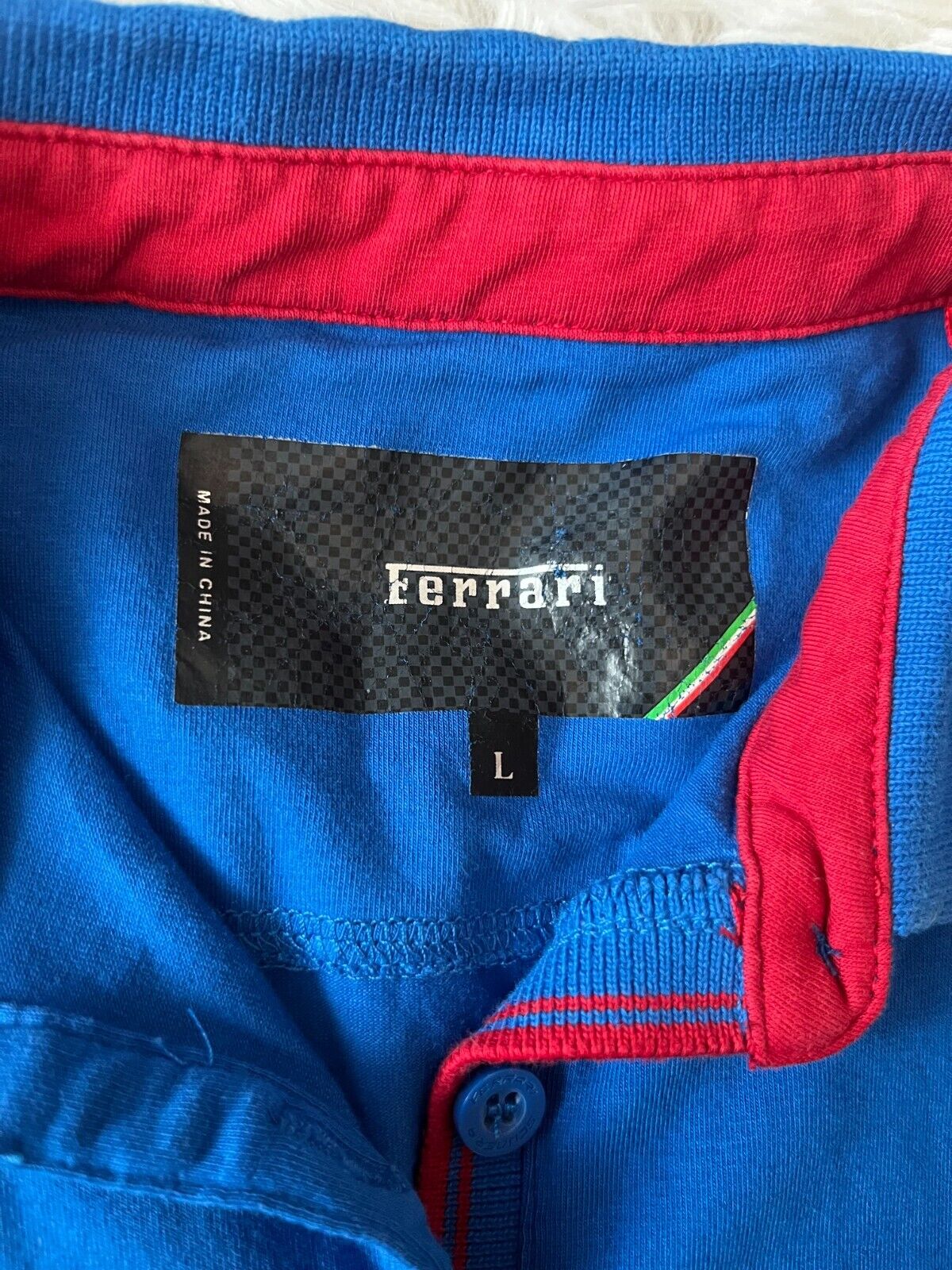 Scuderia Ferrari Jersey Racing F1 Blue Polo Shirt Size Women L