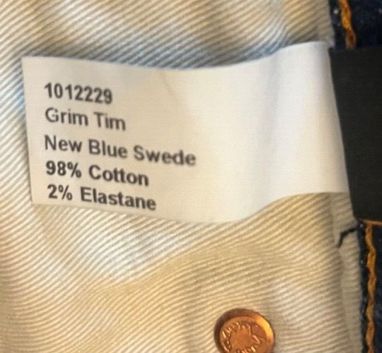 Nudie Jeans Blue Mens 31x30 Slim Fit Stretch Organic Raw Cotton Denim Grim Trim