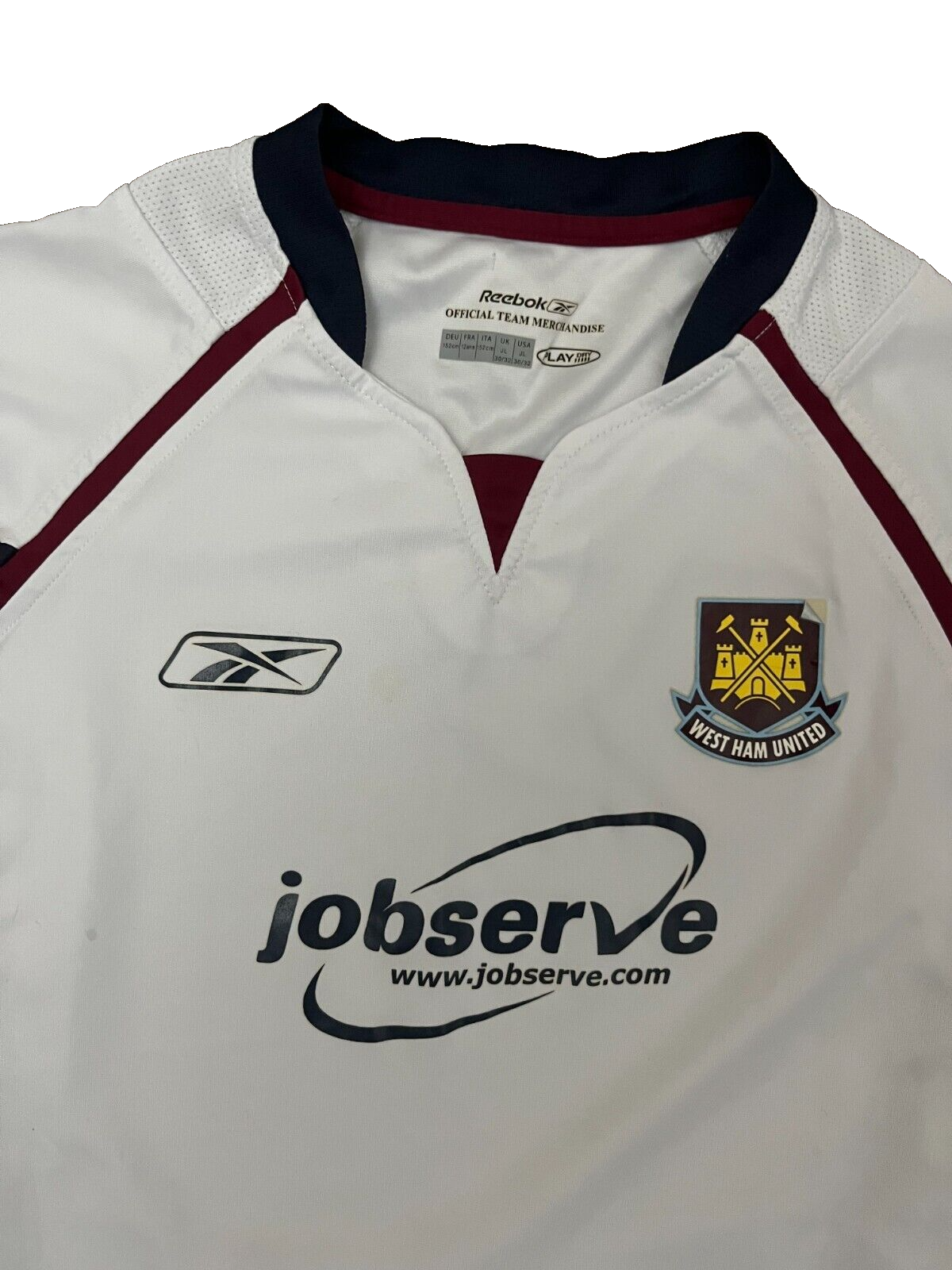 West Ham United 2005 2006 Away Shirt Jersey Reebok Camiseta Trikot Mailot YL