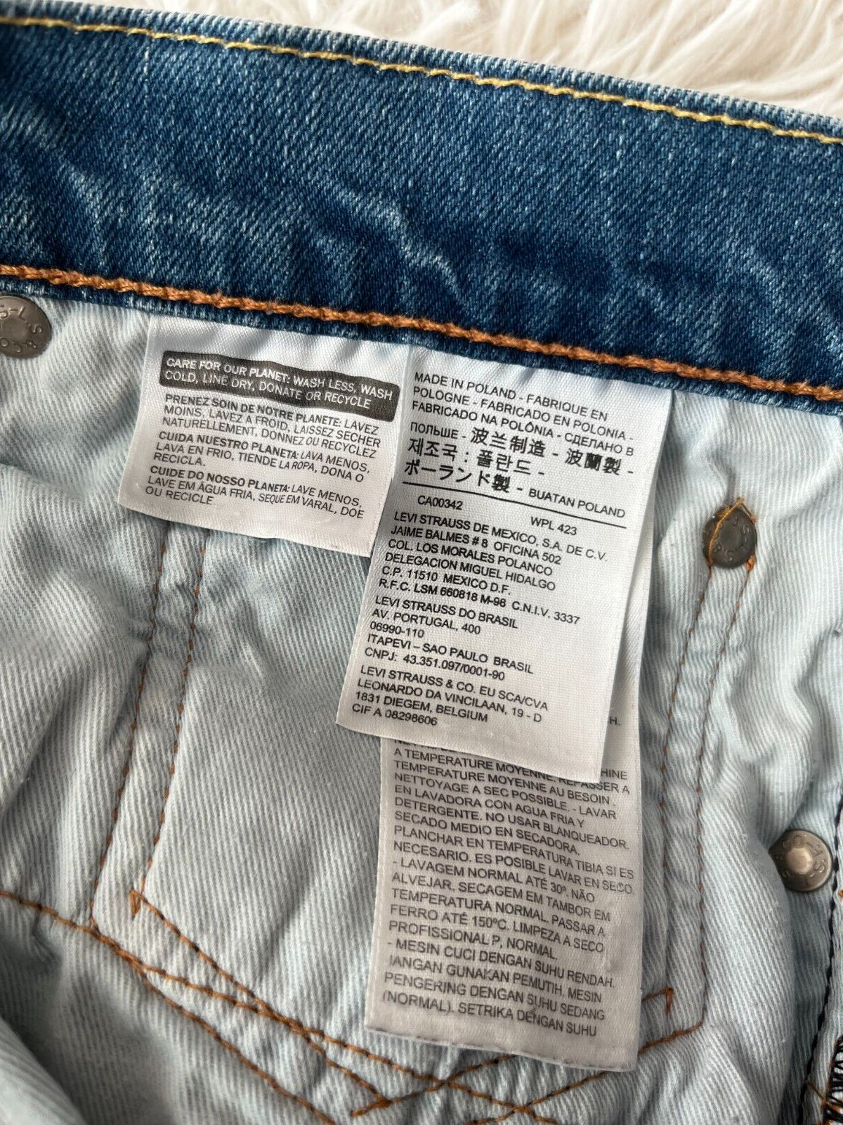 Levis 511 Blue Jeans Mens 36x32 Slim Fit Straight Leg Denim Red Tab