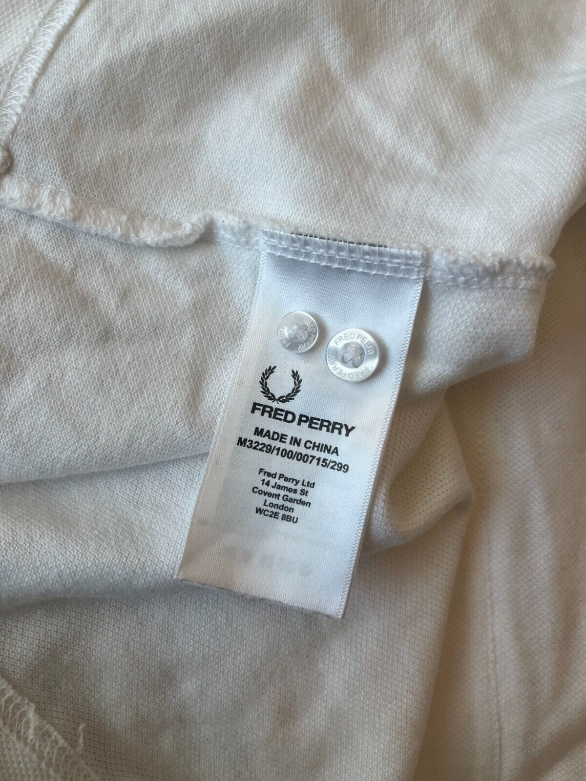 Fred Perry Polo Shirt Pocket White Cotton Slim Fit Men Size XL
