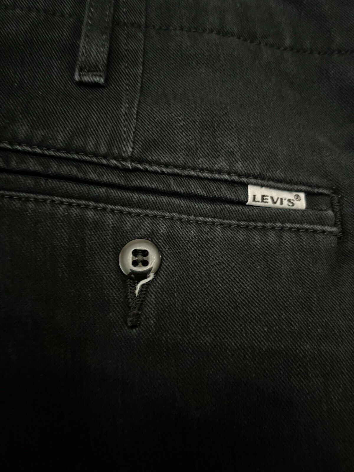 Levis Black Trousers Chino Mens 33x32 Casual Straight Pants