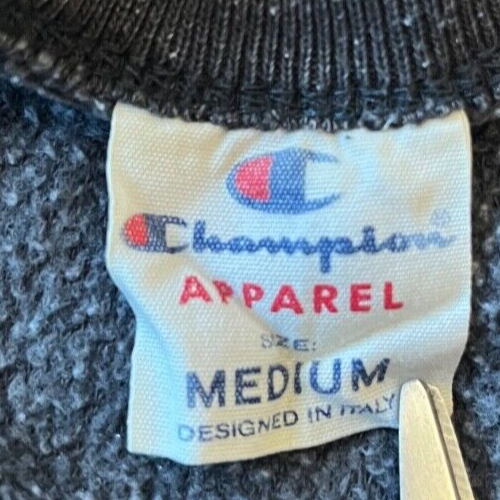 Champion Sweater Pullover Gray Sweatshirt Cotton Blend Round Neck Men Size M