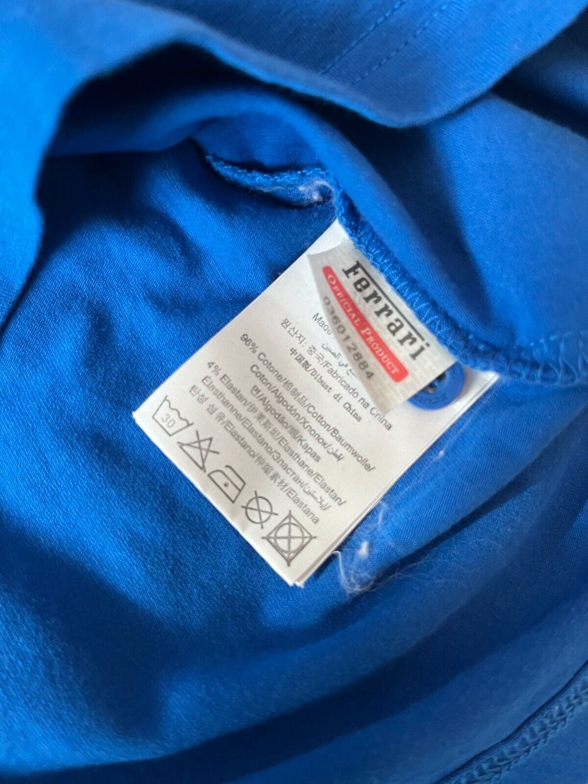 Scuderia Ferrari Jersey Racing F1 Blue Polo Shirt Size Women L