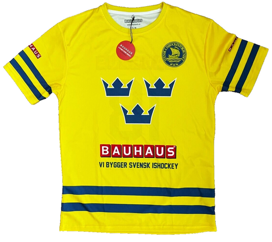 BNWT Svenska Ishockey Sweden Fan Shirt Jersey Bauhaus Camiseta Trikot Mailot S