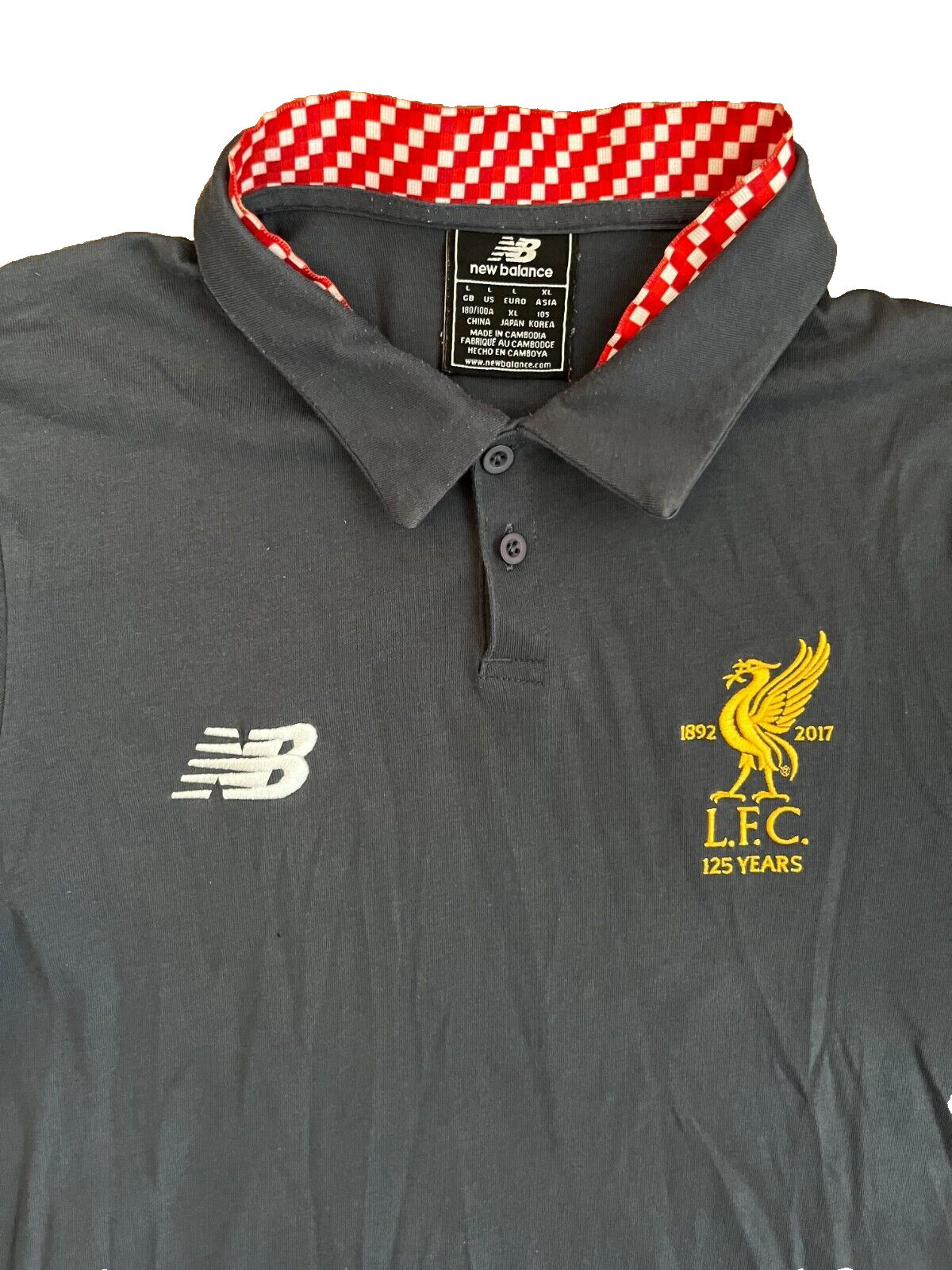 Liverpool Training Polo Shirt Football Jersey 125 Years New Balance Size Men L