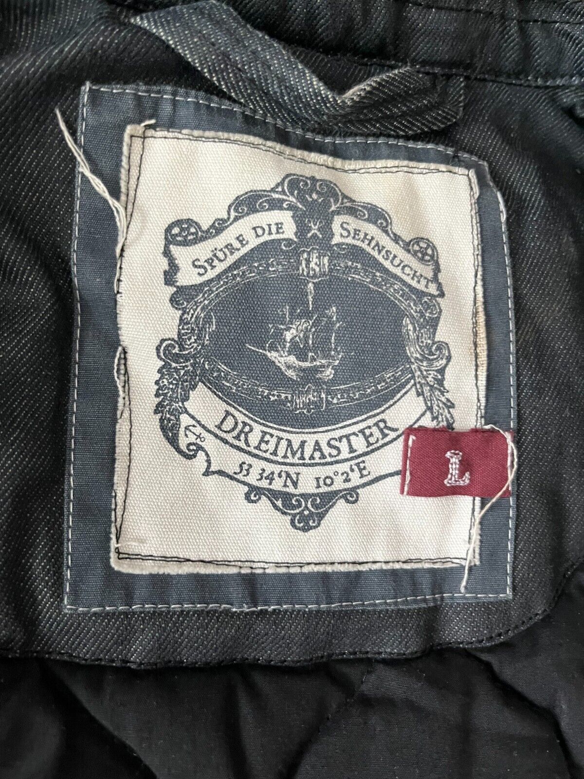 Vintage Dreimaster Three Masters Cotton Jacket Size Men L Herren