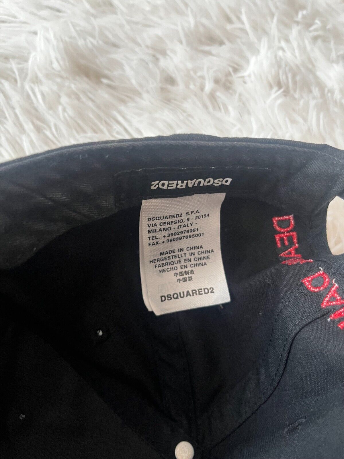 Dsquared2 Distressed Official Dad Cap Strap Back Printed Baseball Hat