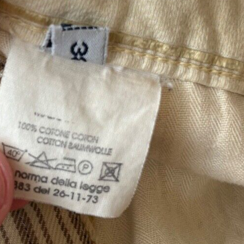 Vintage Romeo Gigli Pinstripe Pants Cotton Khaki Men Size 38 Made in Italy
