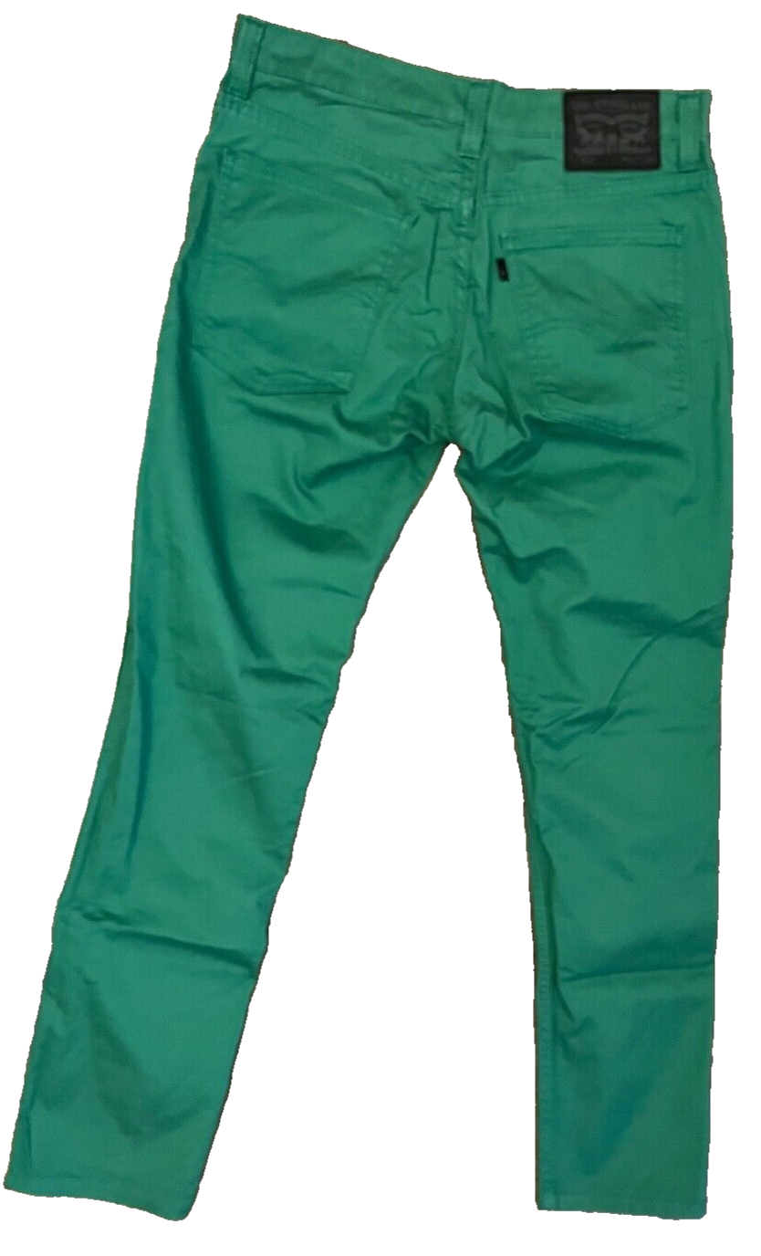 Levi's 511 Jeans Green Denim Slim Fit Straight Leg Size Men 32x34 Black Tab