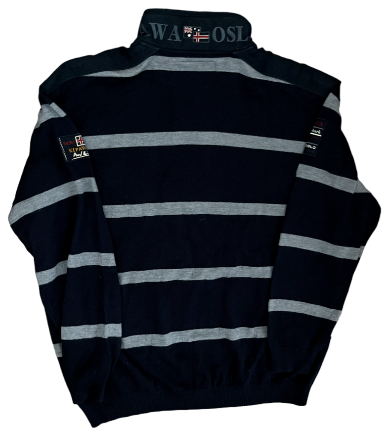 Paul Shark Yachting Jacket Sweater Wool 1/4 Zip Men Size 3XL Check Measurments