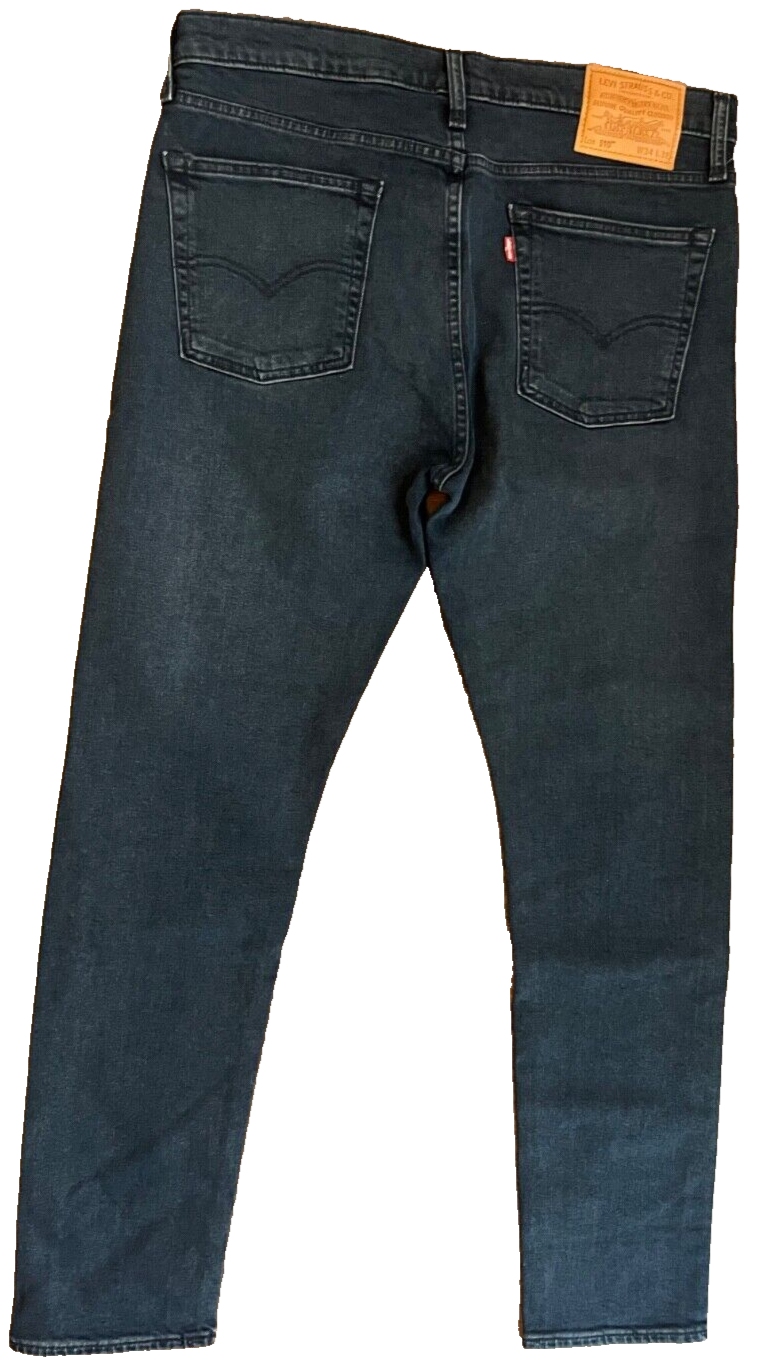 Levis 510 Dark Blue Jeans Mens 34x32 Slim Fit Skinny Leg Denim Big E