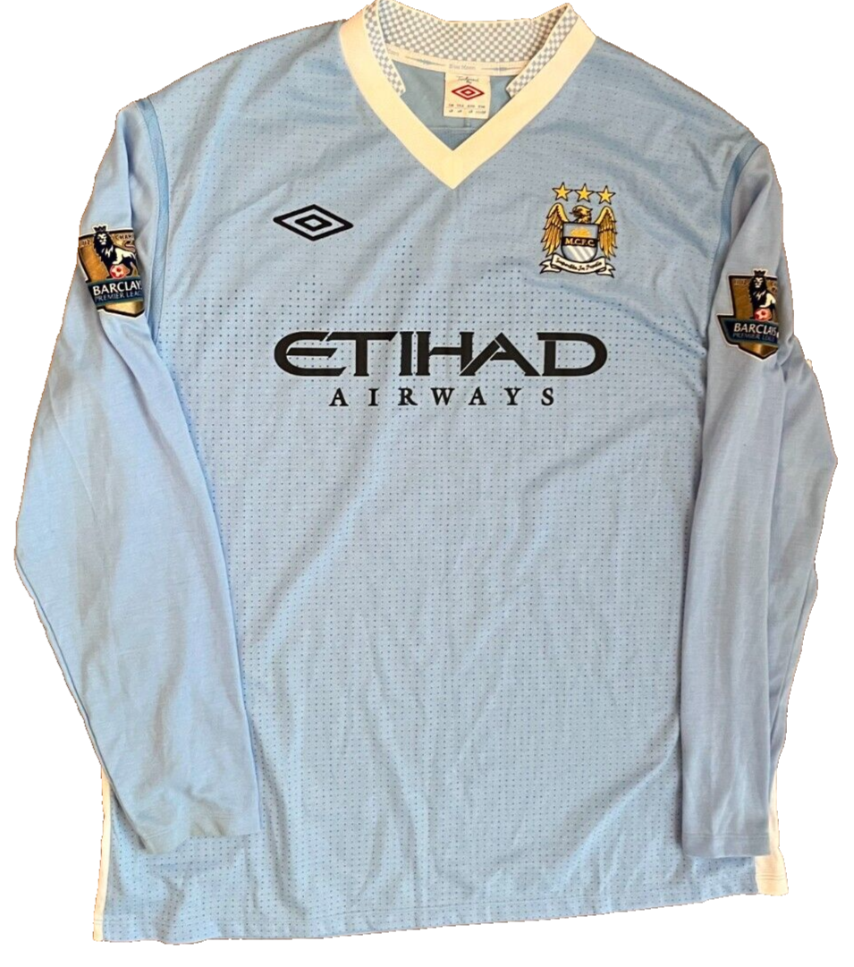 Manchester City Jersey 2011 2012 Home Champions Shirt Umbro Football Size Men 48