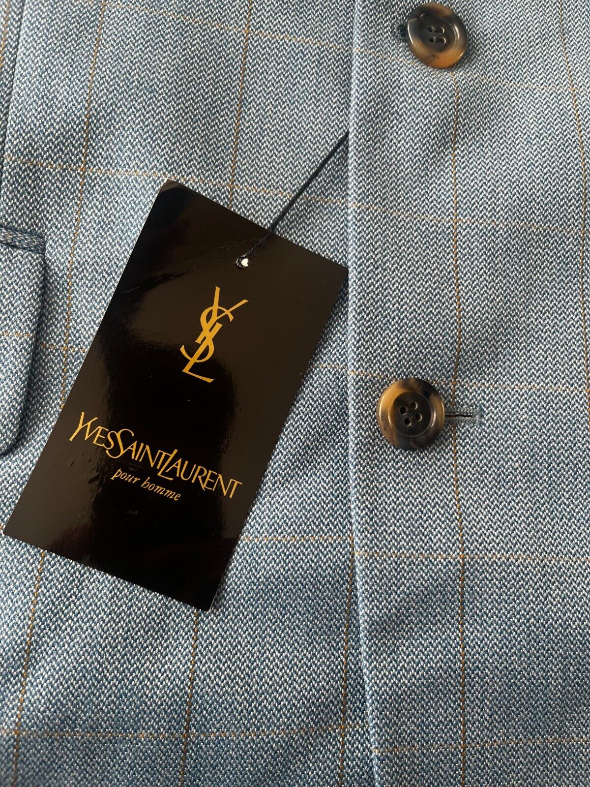 BNWT Yves Saint Laurent YSL Blazer Jacket Blue Modal Wool Blend Men Size 9B