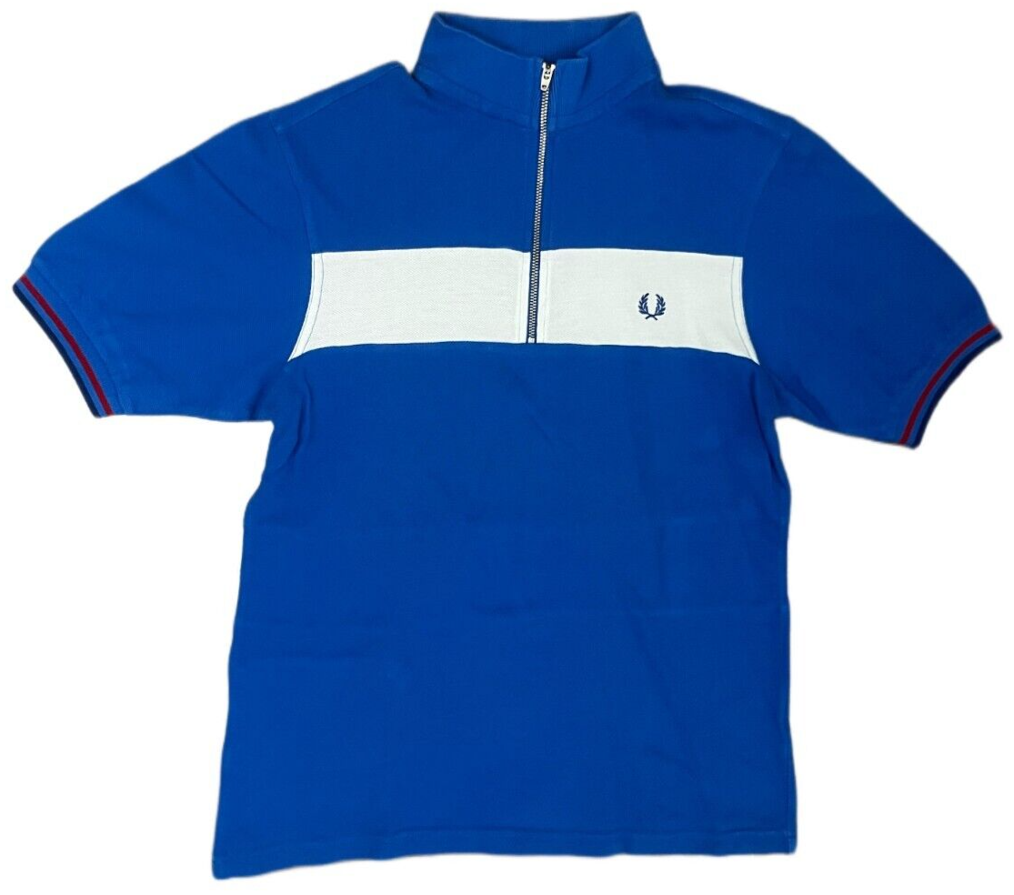Fred Perry Bradley Wiggins Polo Shirt Cycling 1/4 Zip Size M Made in Portugal
