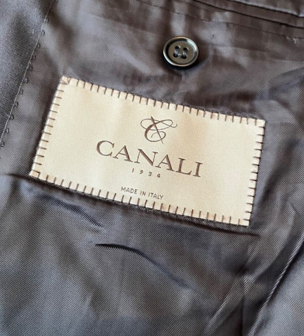 Canali Full Suit Blazer Jacket Pants Wool Size Men 58 / 56 R Made in Italy