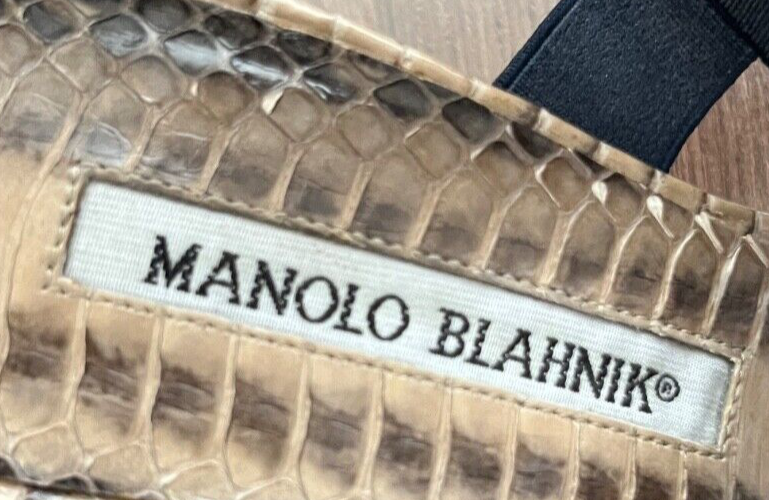 Manolo Blahnik Leather Heel Shoes Pointy Toe Pumps Women Size 35 Made in Italy