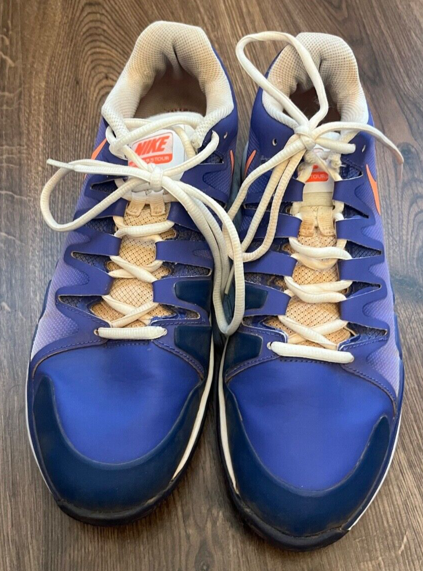 Nike Air Zoom Vapor 9.5 Tour Tennis Shoes Blue Orange Federer Size Men 42.5