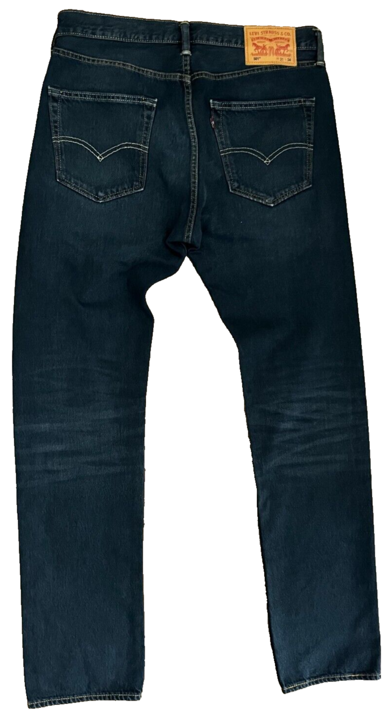 Levis 501 Blue Jeans Mens 31x34 Regular Fit Straight Leg Denim Red Tag