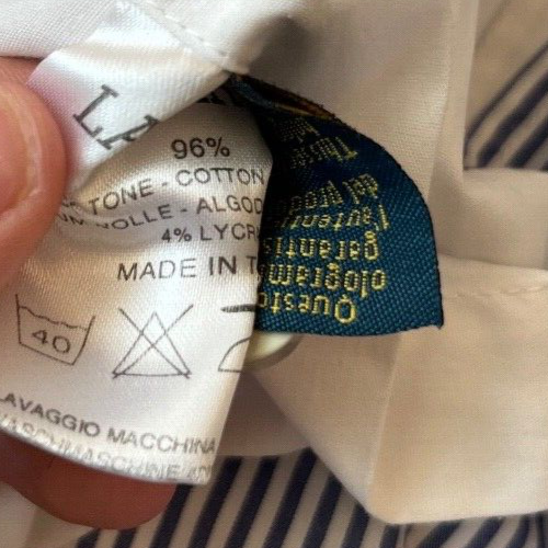 La Martina Classic Fit Button Up Shirt Cotton Colour Block Men Size L