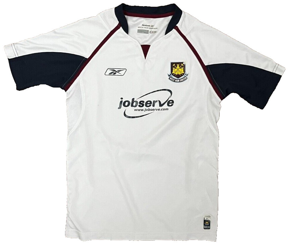 West Ham United 2005 2006 Away Shirt Jersey Reebok Camiseta Trikot Mailot YL